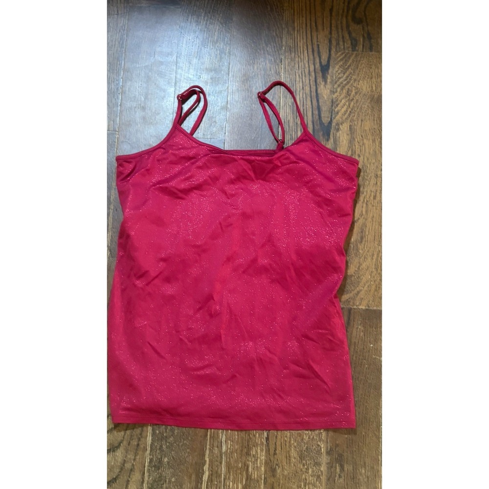 White House Black Market Red Shimmer Cami Top Shiny Evening Going Out Size S
